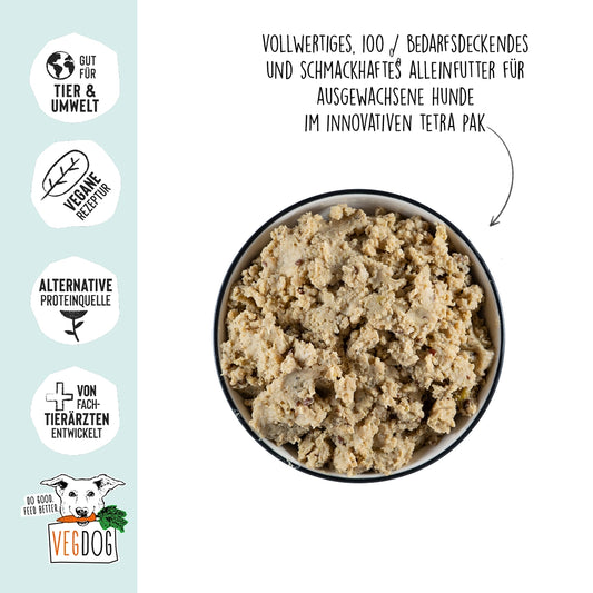VEGDOG - Nassfutter Erbse & Haferflocken