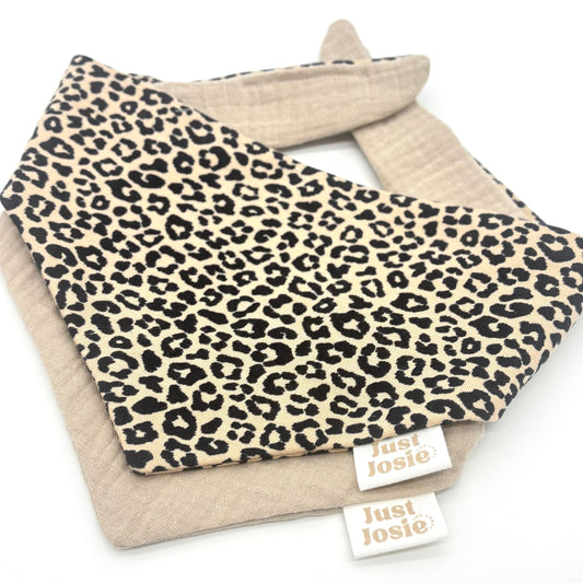 Musselin Halstuch - Leo (schwarz/braun)