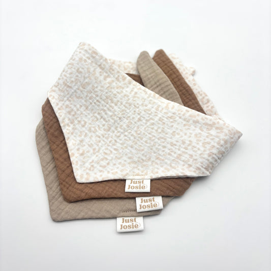 Musselin Halstuch - Leo (weiß/beige)