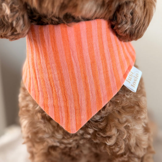 Musselin Halstuch - Stripes Orange/Rosa