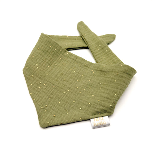 Musselin Halstuch - Golden Dots (Pistazie)