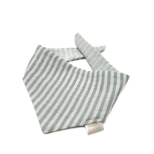 Musselin Halstuch - Stripes Salbei/Weiß