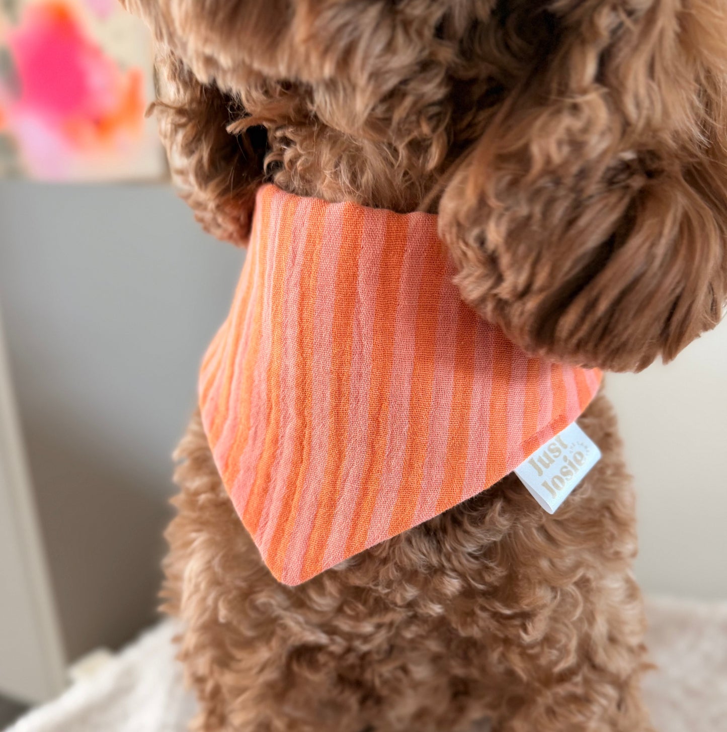 Musselin Halstuch - Stripes Orange/Rosa