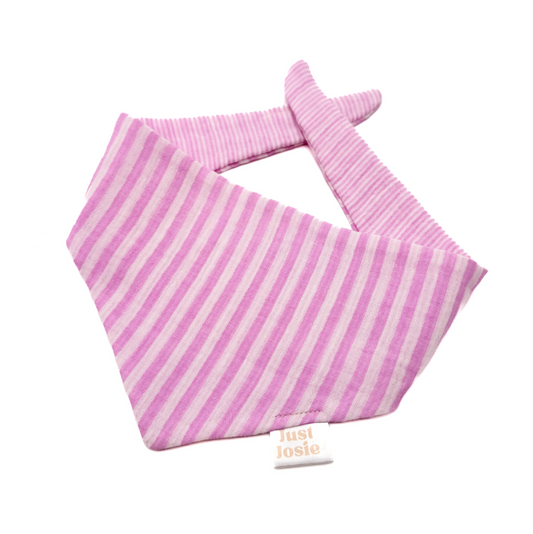 Musselin Halstuch - Stripes pink/weiß