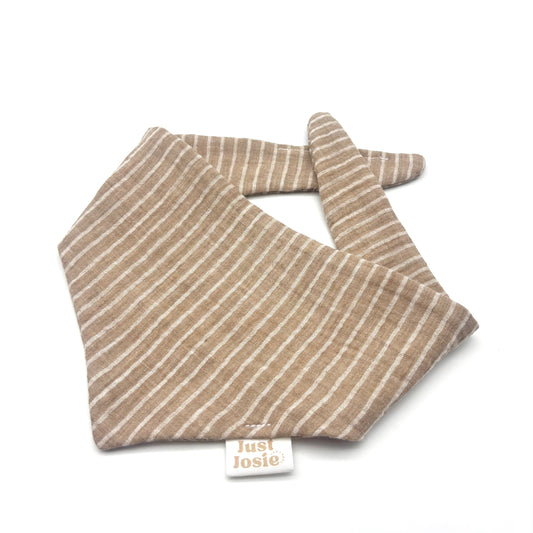 Musselin Halstuch - Stripes (braun/weiß)