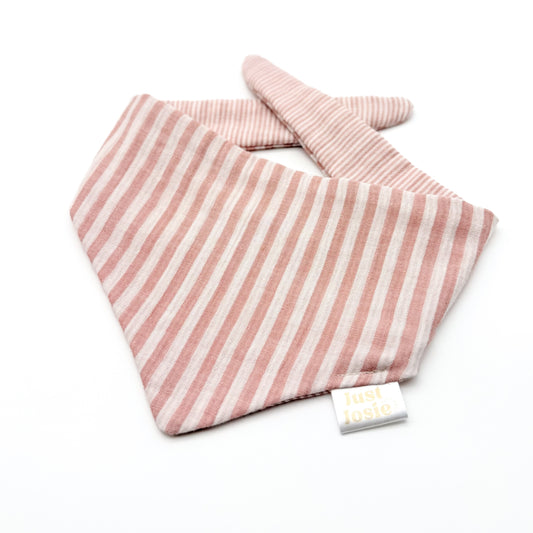 Musselin Halstuch - Stripes (Rosa/Weiß)