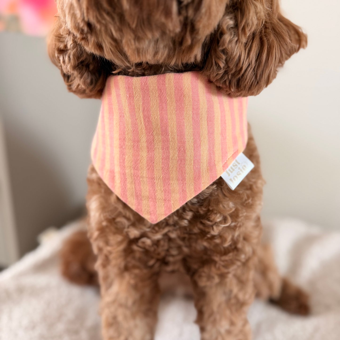Musselin Halstuch - Stripes Peach/Gelb