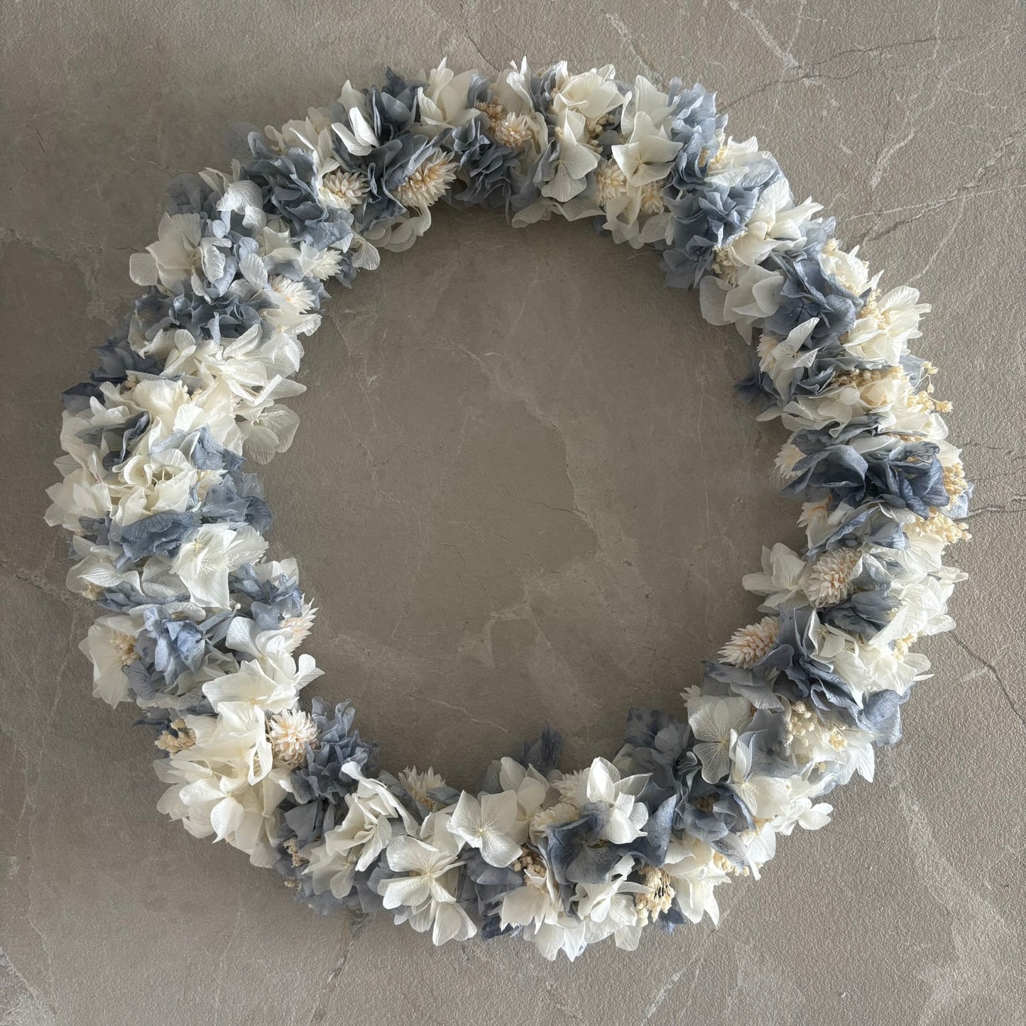 Trockenblumenkranz - Blau