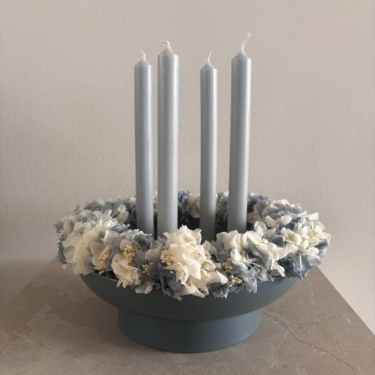 Trockenblumenkranz - Blau
